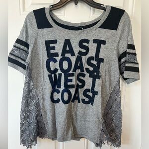 free people Lace Sleeve Women's Top